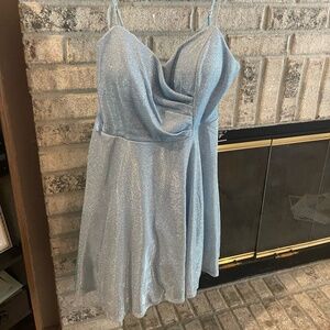 Juniors' Metallic-Threaded Fit & Flare Dress